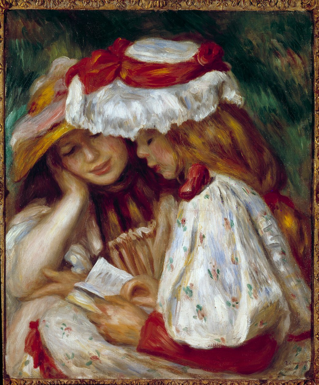Két fiatal lány Pierre Auguste Renoir (1841-1919) festményét olvassa alkotó: Pierre Auguste Renoir