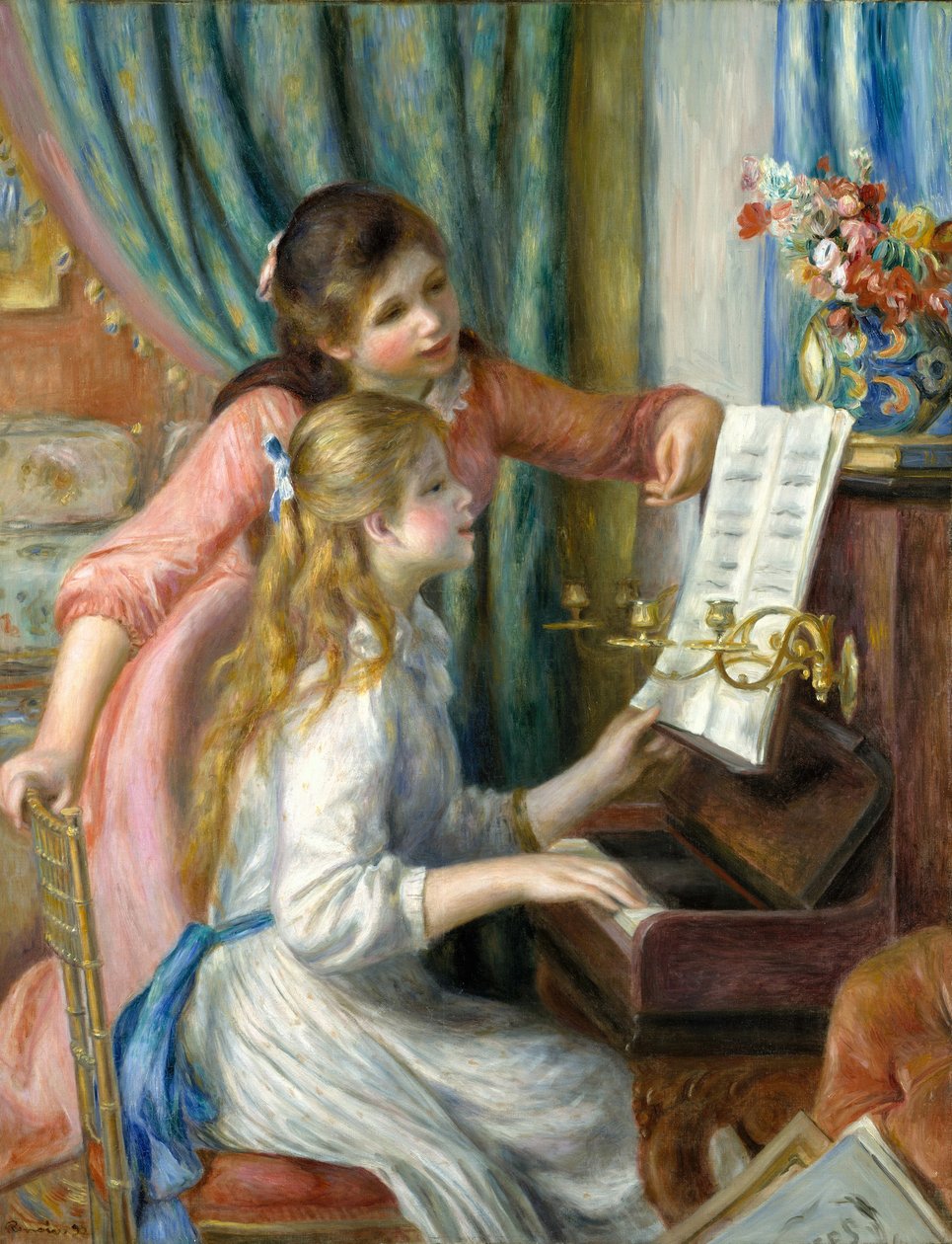 Két fiatal lány a zongoránál, 1892 alkotó: Pierre Auguste Renoir