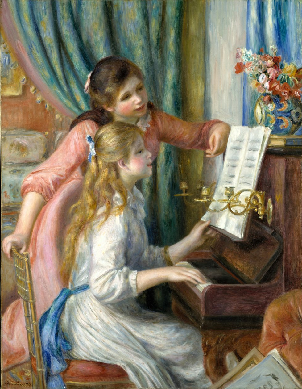Két fiatal lány a zongoránál, 1892. alkotó: Pierre Auguste Renoir