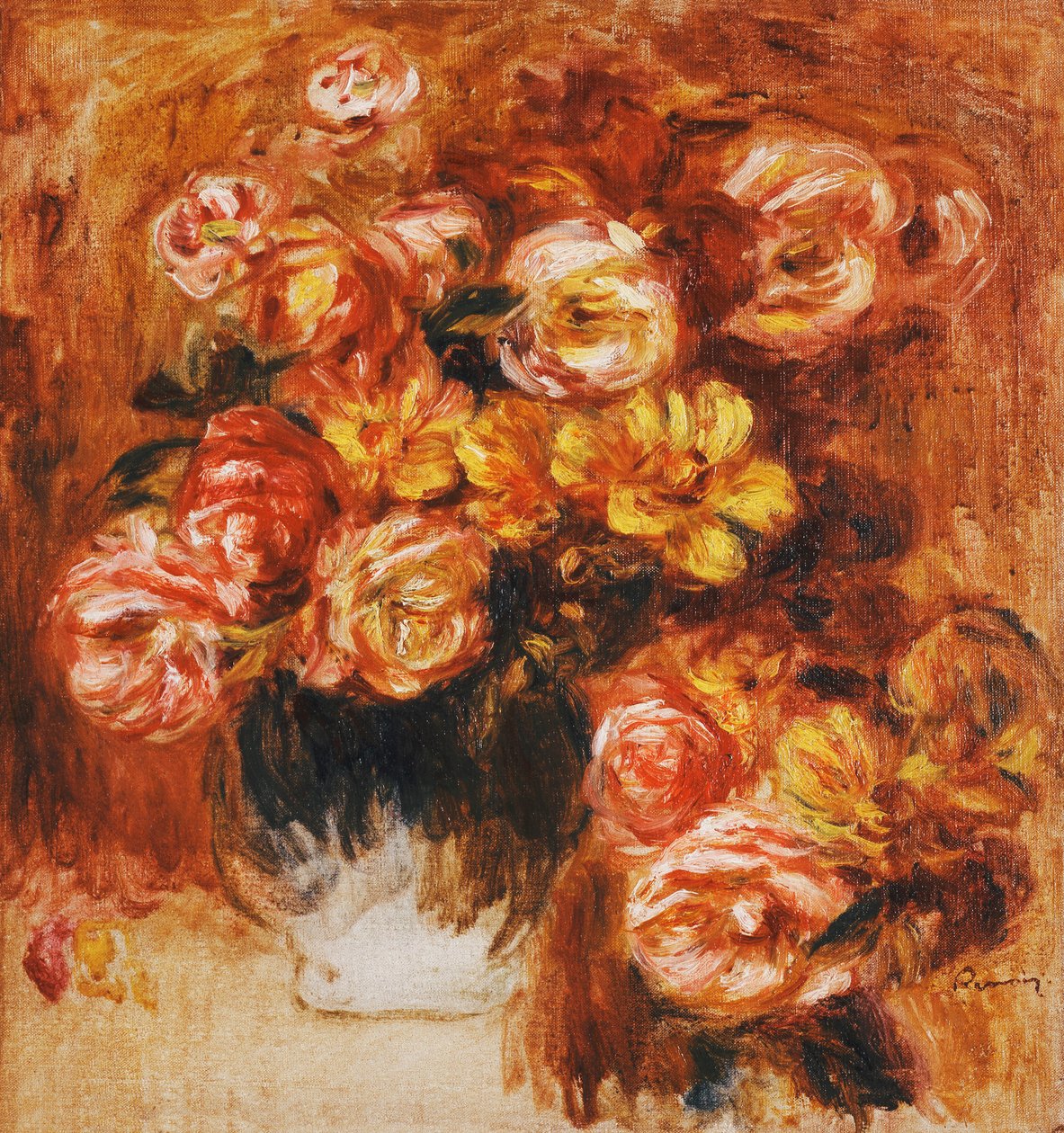 Váza rózsákkal; Váza rózsákkal, alkotó: Pierre Auguste Renoir