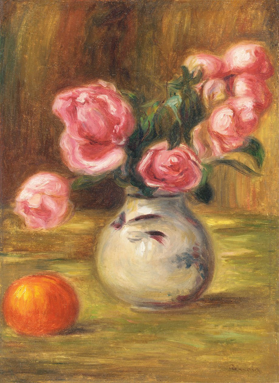 Rózsa és narancs váza, 1910 alkotó: Pierre Auguste Renoir
