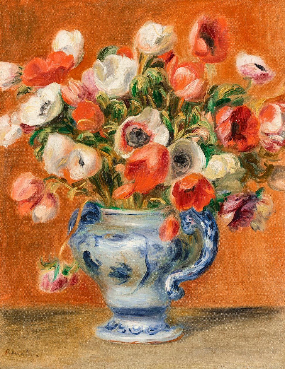 Kökörcsin váza, 1890. alkotó: Pierre Auguste Renoir