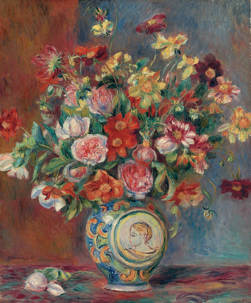 Váza virágokkal; Virágváza, 1881 alkotó: Pierre Auguste Renoir
