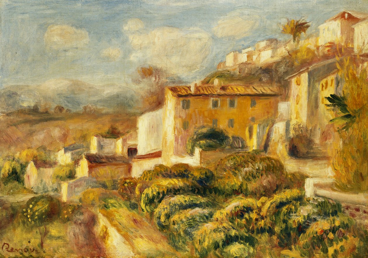 Kilátás a postára, Cagnes; A posta látképe, Cagnes, 1907 alkotó: Pierre Auguste Renoir