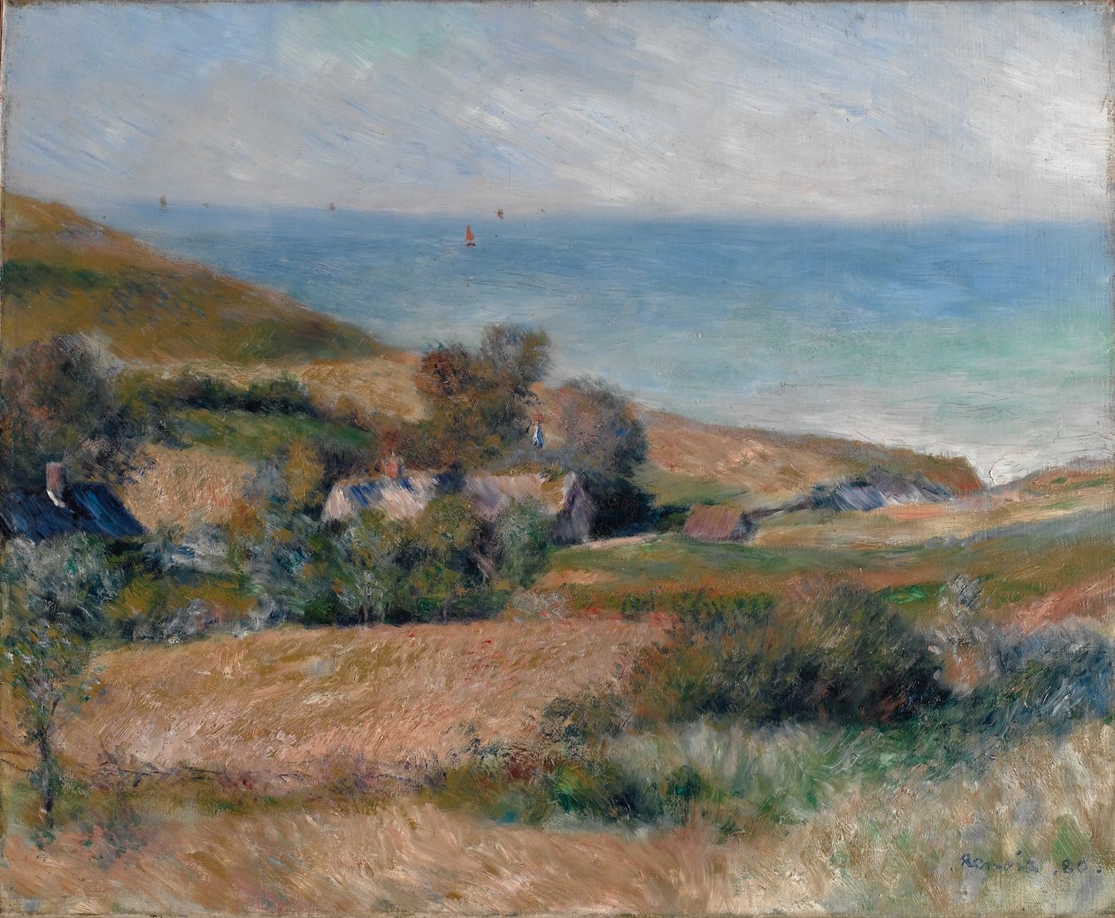 Kilátás a tengerpartra Wargemont közelében Normandiában, 1880 alkotó: Pierre Auguste Renoir