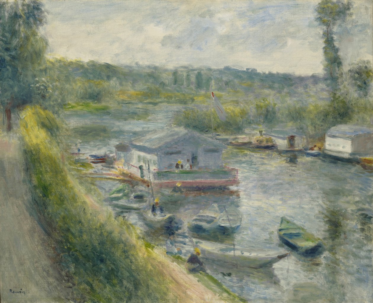 Mosóhajó Bas-Meudonban, 1874 körül alkotó: Pierre Auguste Renoir