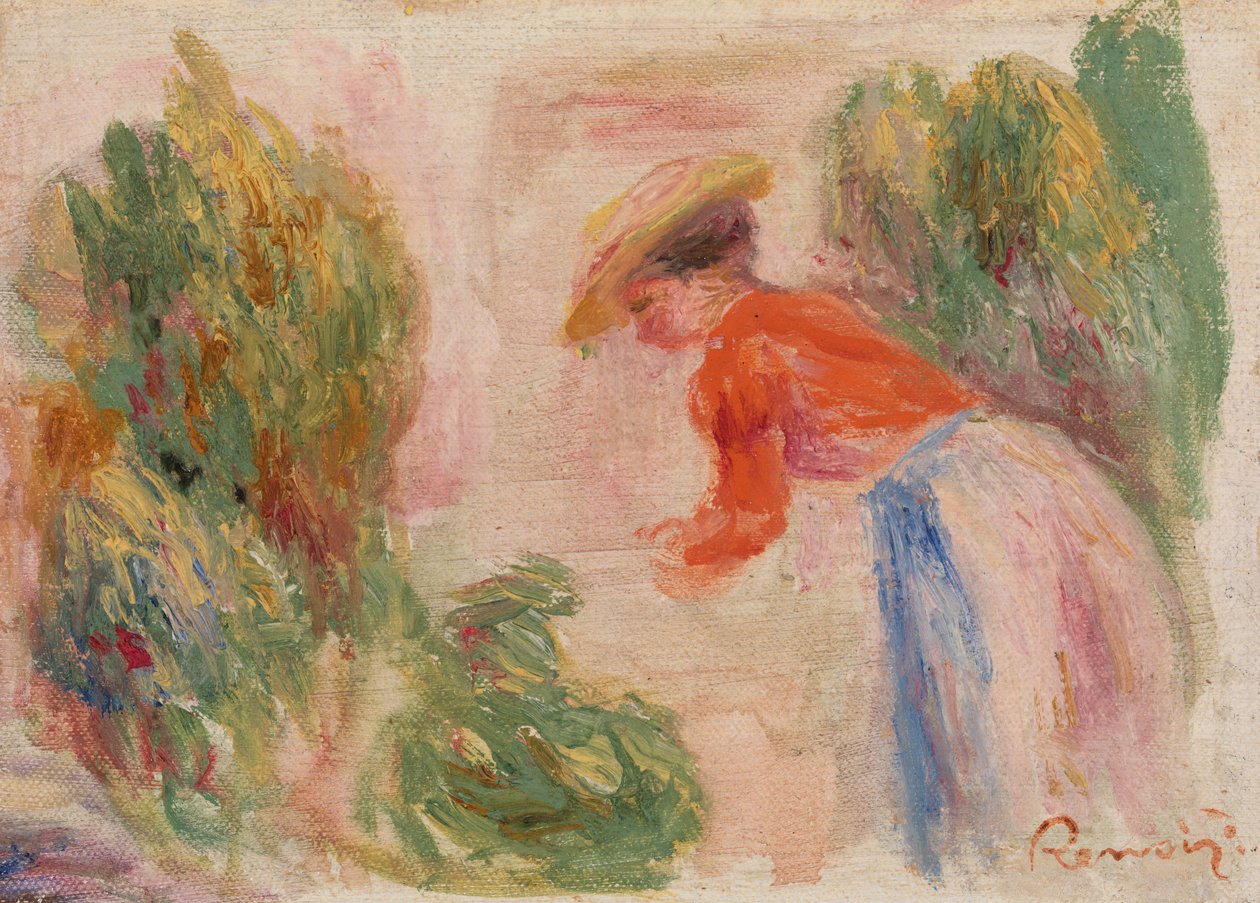 Virágot gyűjtő nő alkotó: Pierre-Auguste Renoir