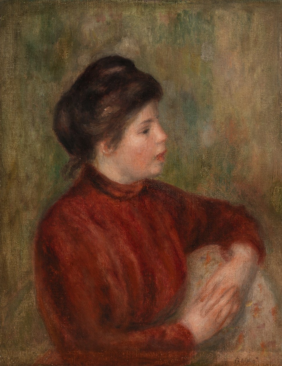 Nő egy székre támaszkodva alkotó: Pierre Auguste Renoir