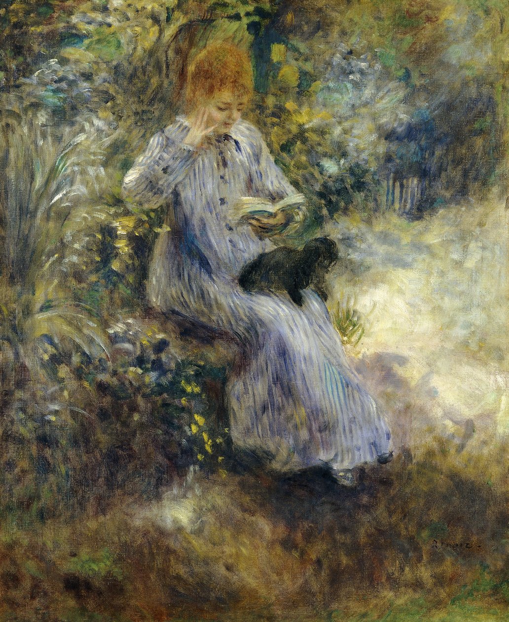 Nő és fekete kutya; Nő fekete kutyával, 1874 alkotó: Pierre Auguste Renoir