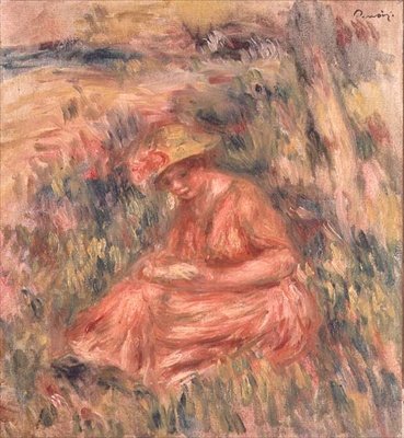 Nő ül a fűben alkotó: Pierre Auguste Renoir