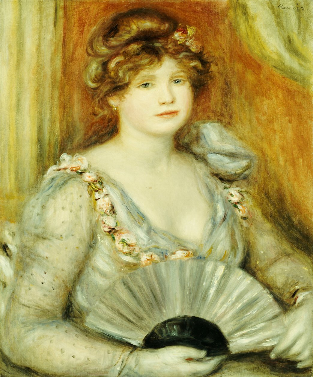 Nő ventilátorral alkotó: Pierre Auguste Renoir