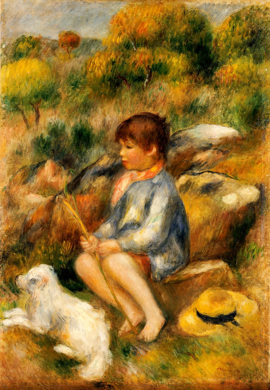 Fiatal fiú egy patak mellett, 1890 alkotó: Pierre Auguste Renoir