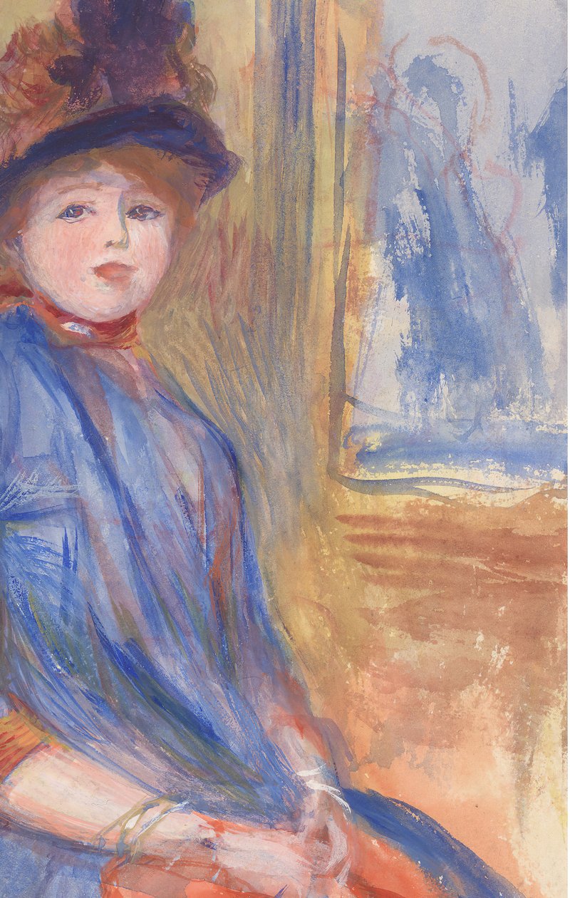 Fiatal lány kék ruhában, kb. 1890. alkotó: Pierre Auguste Renoir