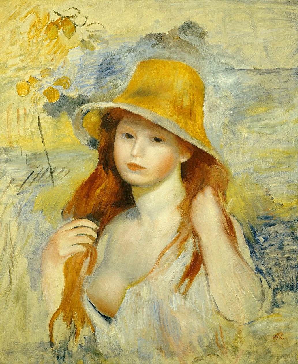 Fiatal lány szalmakalapban, 1884 alkotó: Pierre Auguste Renoir