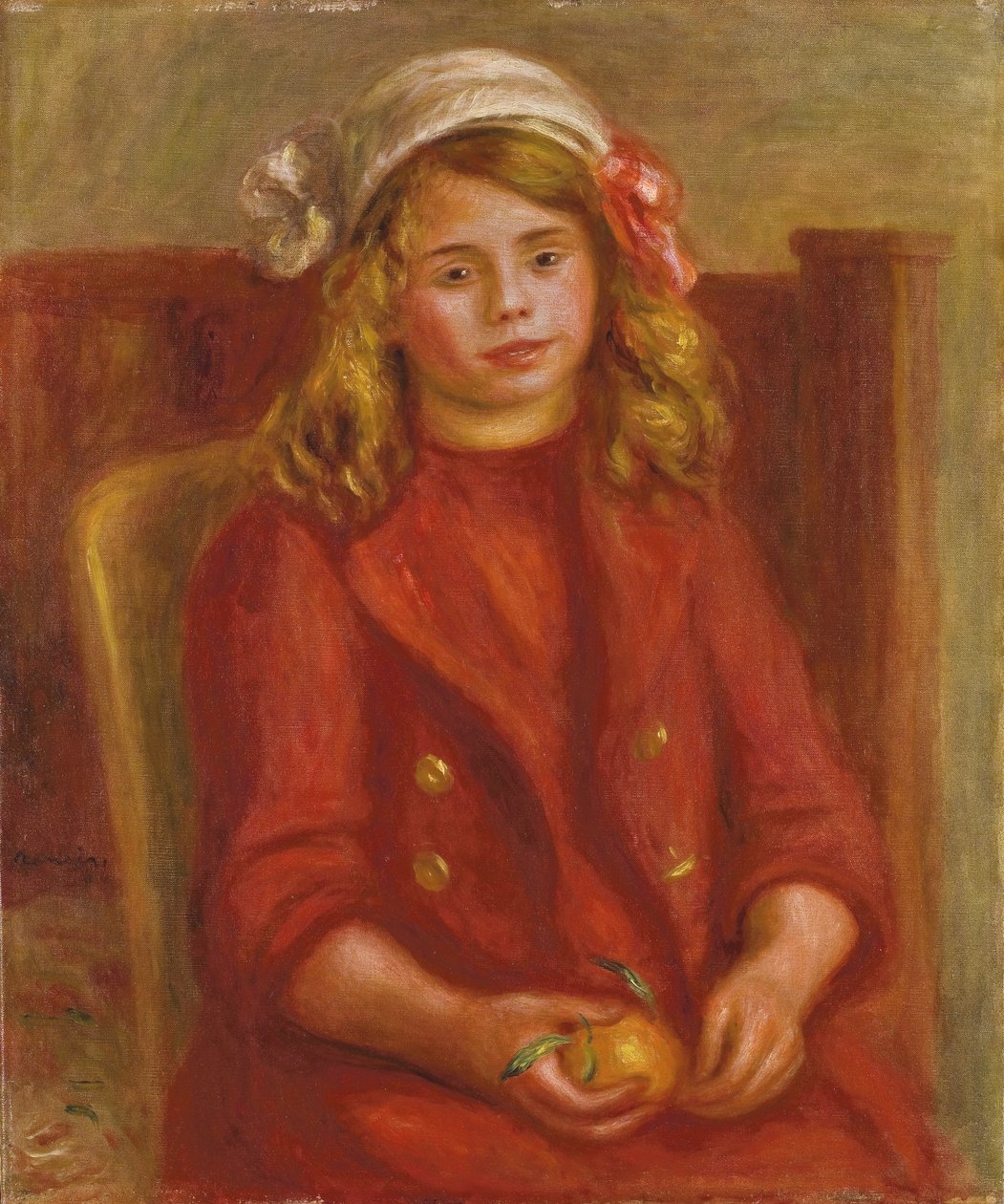 fiatal lány, narancs; Fillette a l"narancs, 1911 alkotó: Pierre Auguste Renoir