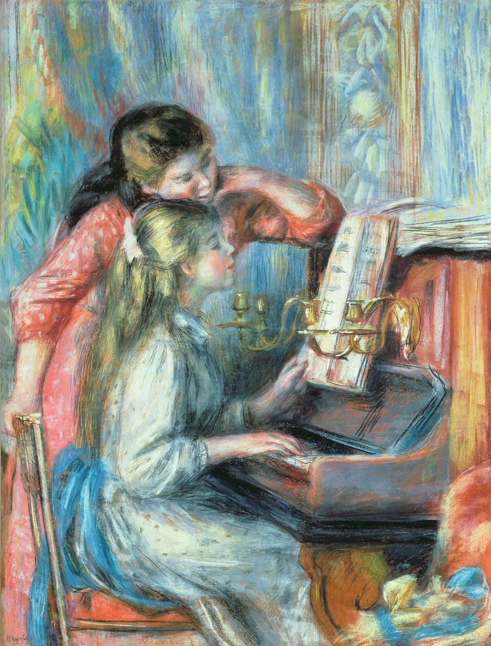 Fiatal lányok a zongoránál, 1892 (guache) alkotó: Pierre Auguste Renoir