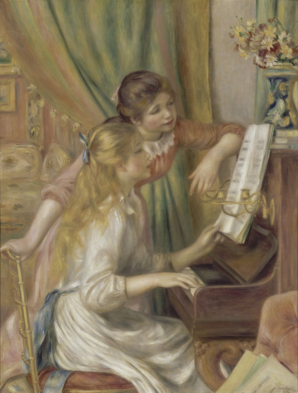Fiatal lányok a zongoránál, 1892 alkotó: Pierre Auguste Renoir