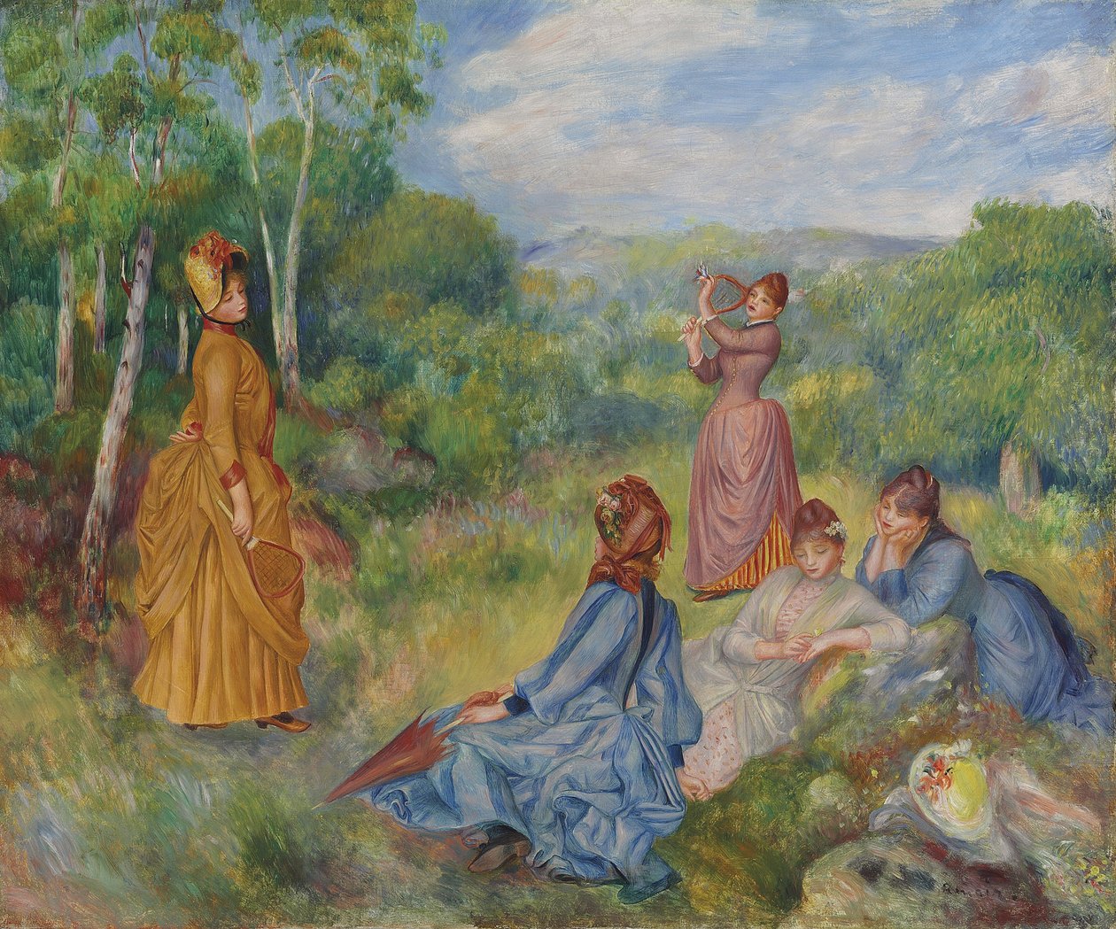 Fiatal hölgyek tollaslabdázva, 1887 körül alkotó: Pierre Auguste Renoir