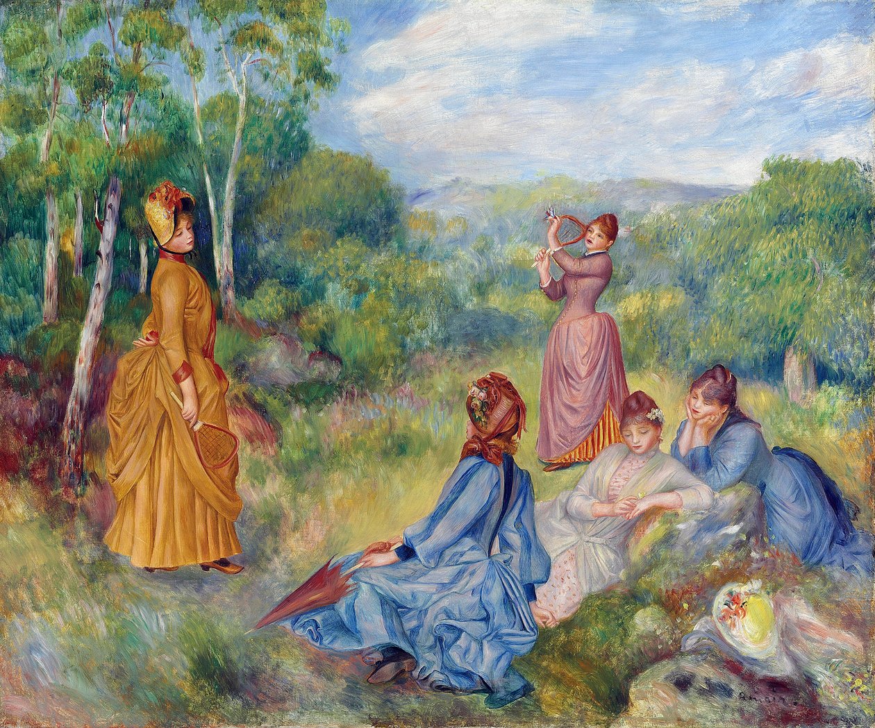 Fiatal hölgyek tollaslabdázva par Renoir, Pierre Auguste (1841-1919), kb 1887 - Olaj, vászon, 54,6x65,2 - Magángyűjtemény alkotó: Pierre Auguste Renoir