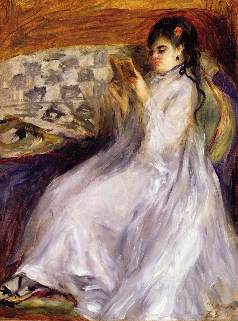 Fiatal nő, olvasó, 1873 körül (olaj, vászon) alkotó: Pierre Auguste Renoir