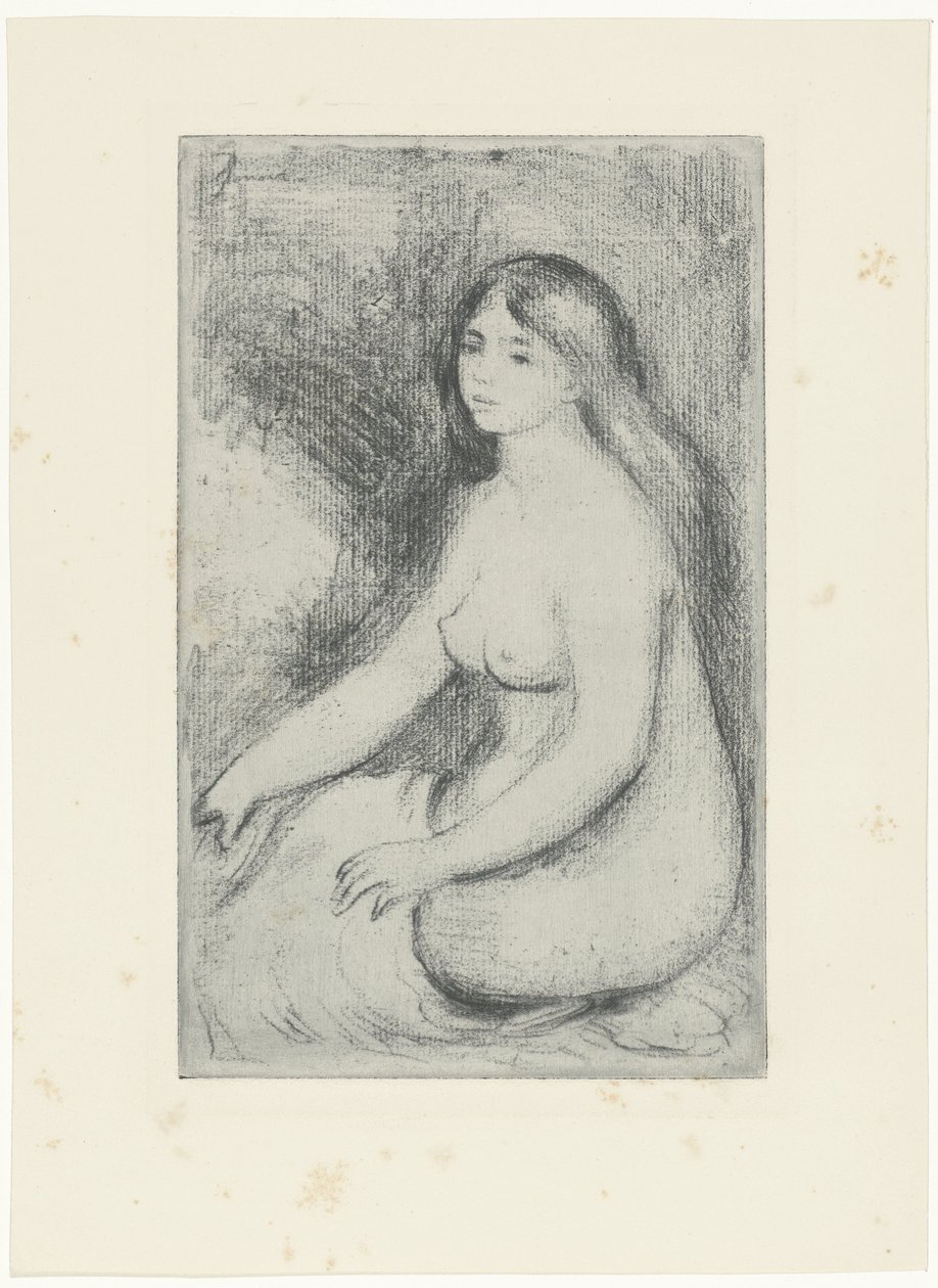 Ülő meztelen nő Baigneuse assise alkotó: Pierre Auguste Renoir