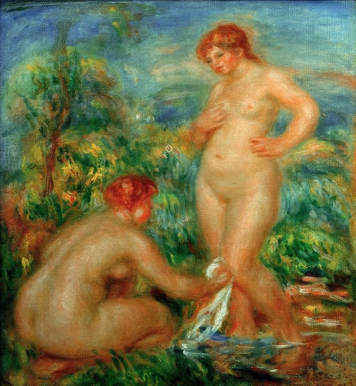 Két fürdőző alkotó: Pierre Auguste Renoir
