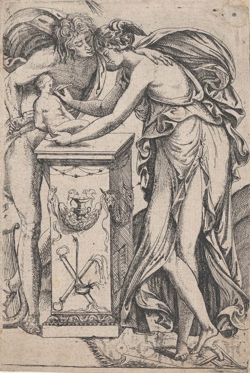 Apollón és a szobrászat szelleme, 1607-61. alkotó: Pierre Biard