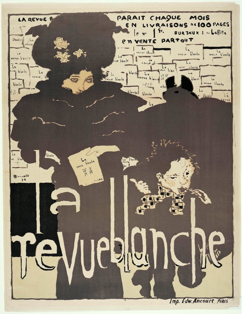 A "La Revue blanche" sajtóplakátja. Misia Sert (1872-1950) portréja (?). Pierre Bonnard (1867-1947) alkotásai alkotó: Pierre Bonnard