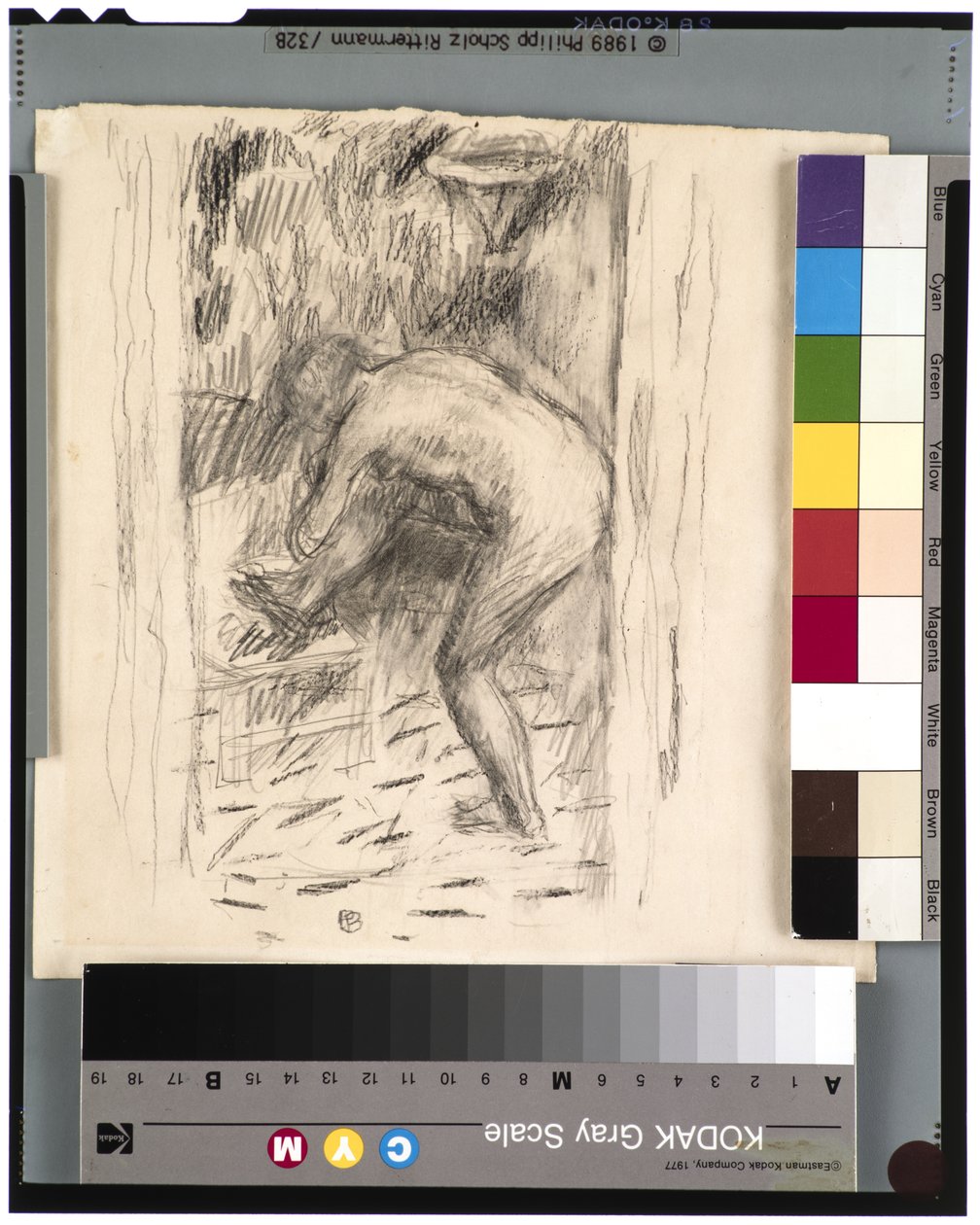 A fürdő után, 1924 körül (grafit) alkotó: Pierre Bonnard