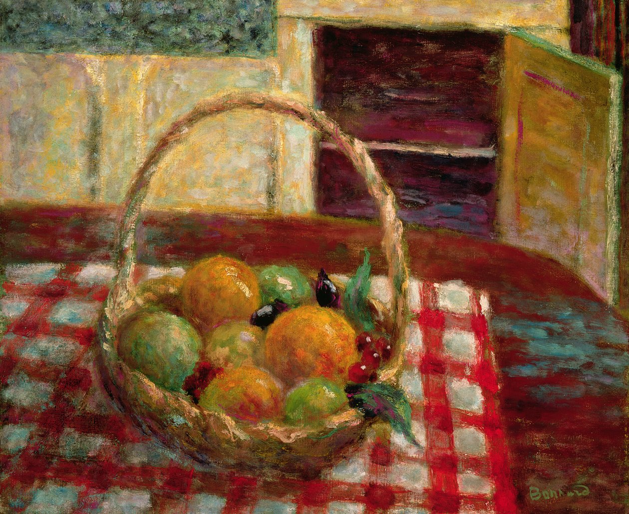 Gyümölcskosár az asztalon alkotó: Pierre Bonnard