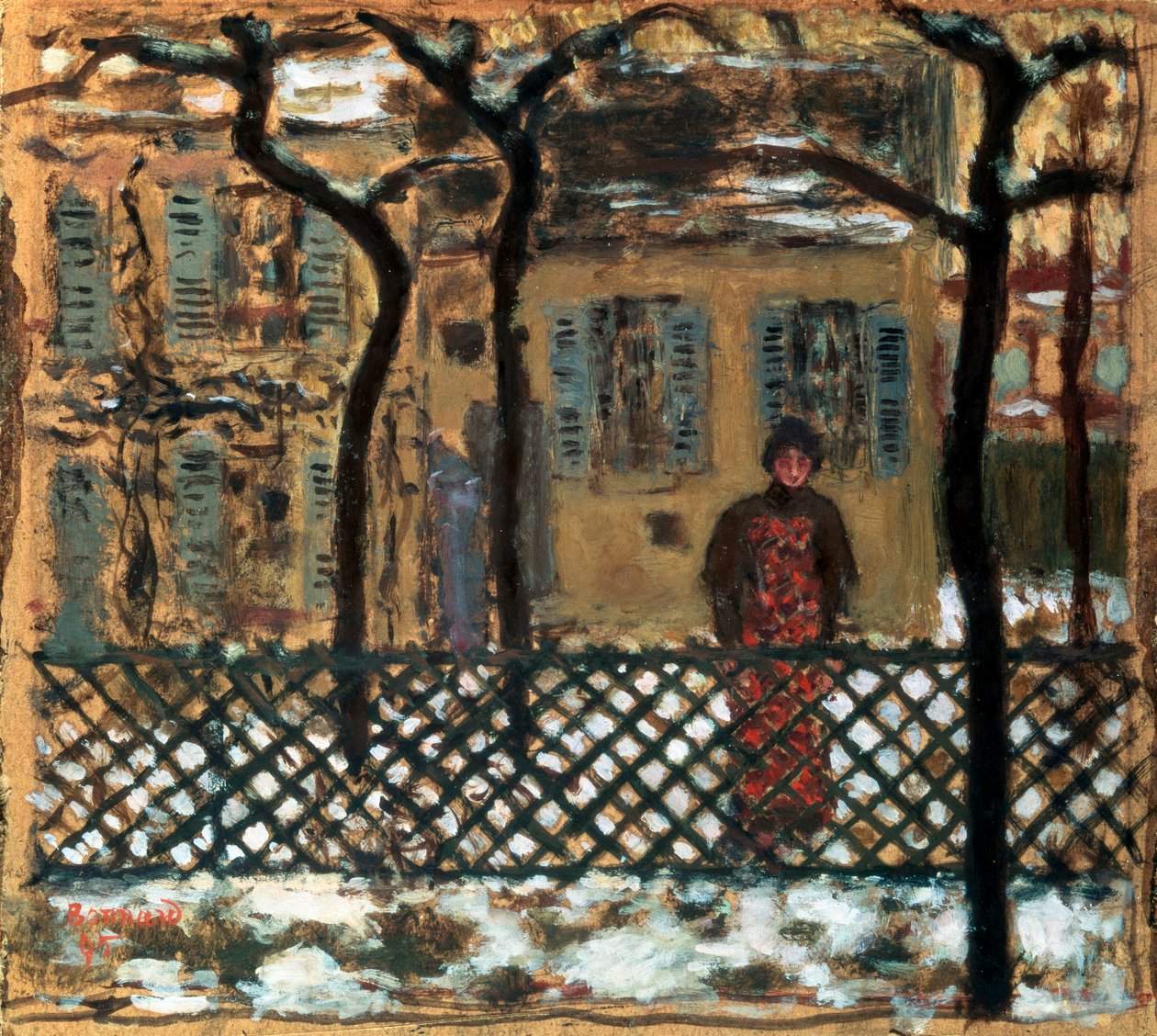 A kerítés mögött, 1895. alkotó: Pierre Bonnard