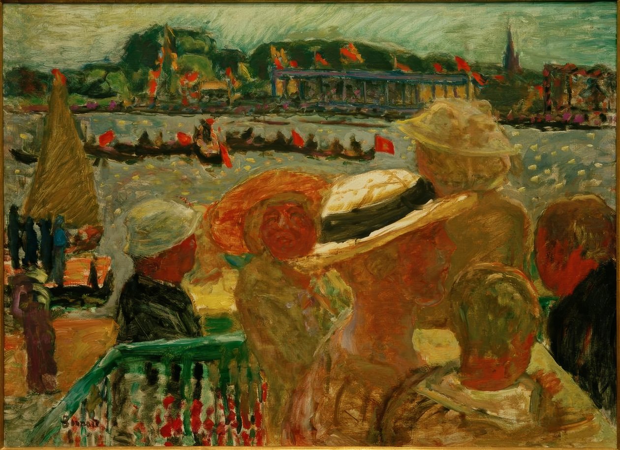 Kilátás az Uhlenhorster Fährhausból a külső Alsteren, St. Johannisszal alkotó: Pierre Bonnard