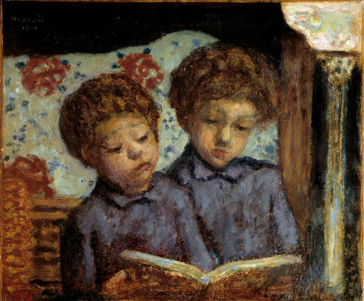Pierre Bonnard (1867-1947) 20. századi magángyűjtemény, gyermek Jean és Charles Terrace Olvasó festménye alkotó: Pierre Bonnard