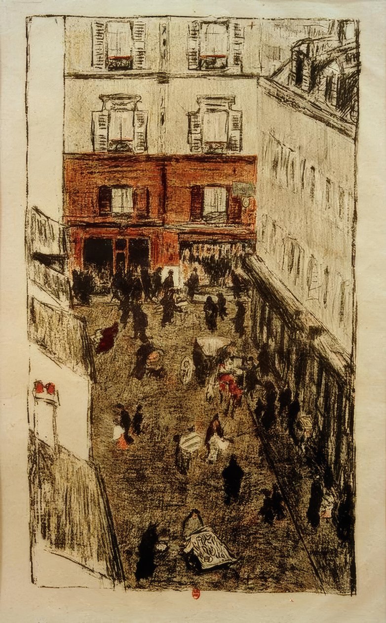 Utcasarok, felülről kilátás alkotó: Pierre Bonnard