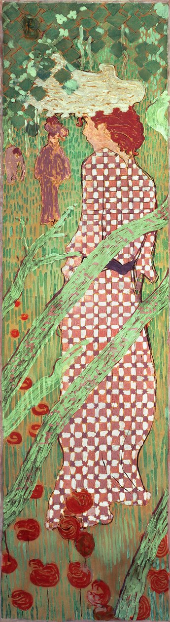 Nők a kertben: Nő kockás ruhában Nők a kertben: Nő a kertben, 1891. alkotó: Pierre Bonnard