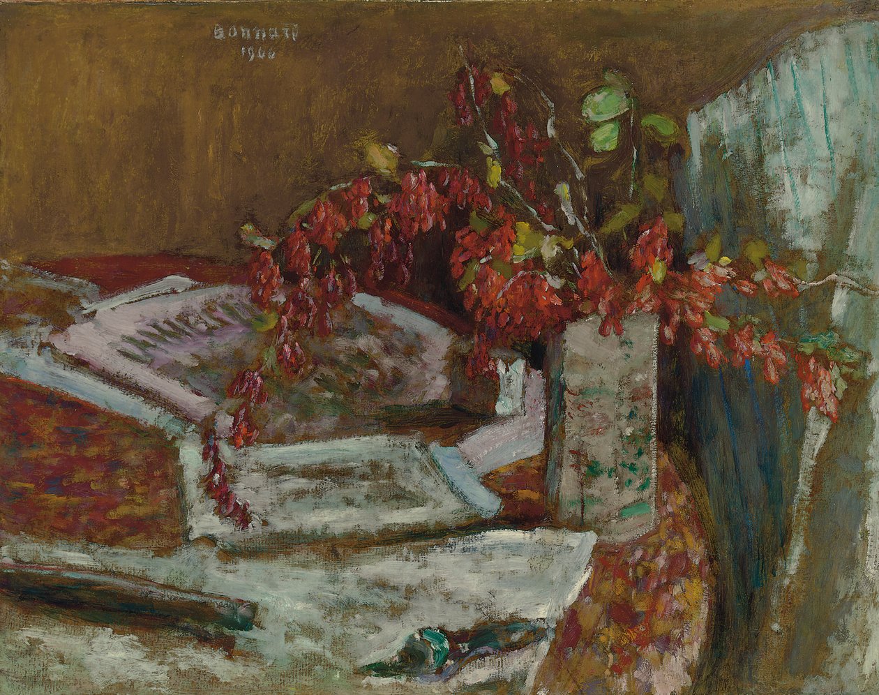 Virágcsokor az asztalon; Virágcsokor az asztalon alkotó: Pierre Bonnard