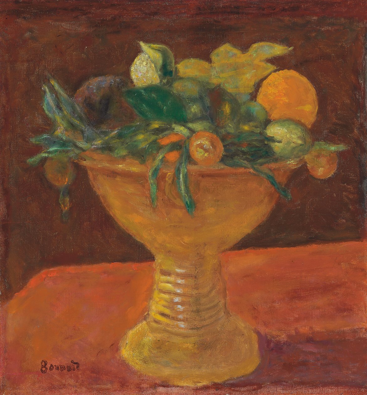 Gyümölcstál mandarinnal; Mandarin kompót alkotó: Pierre Bonnard