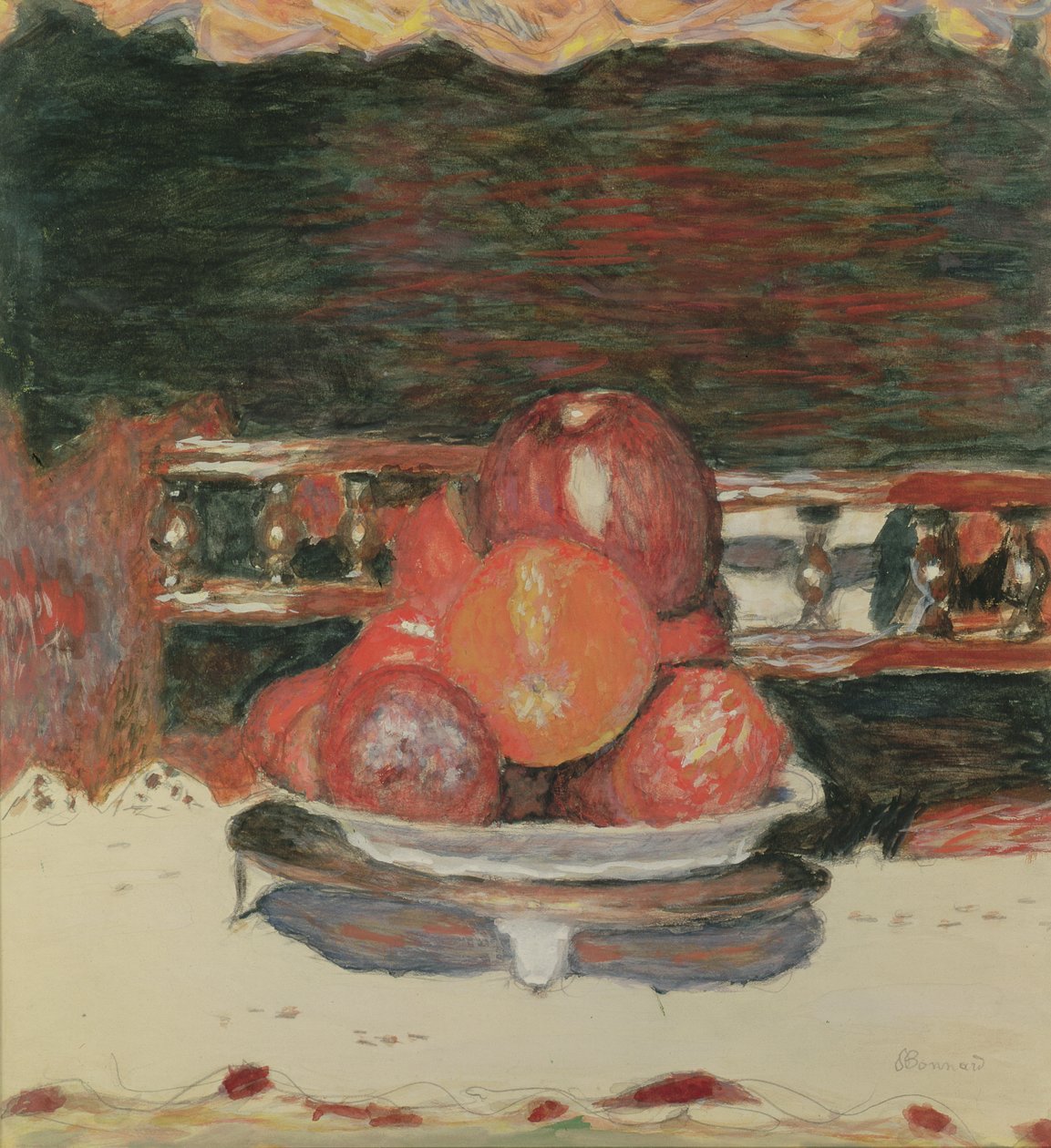 Fruit, Dark Harmony, 1930 körül (guache és WC papíron) alkotó: Pierre Bonnard