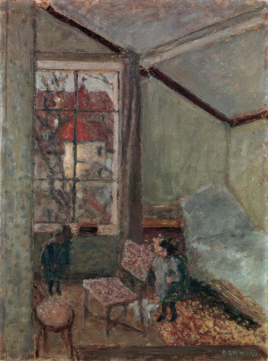 Műhelybelső két gyerekkel alkotó: Pierre Bonnard