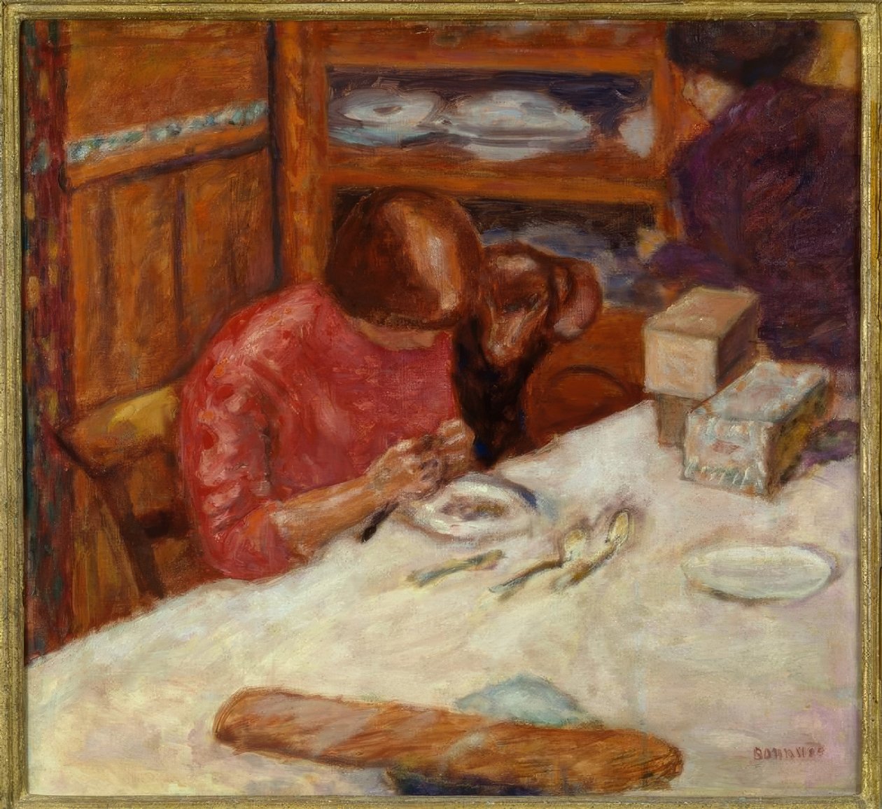 Belső vagy nő kutyával alkotó: Pierre Bonnard