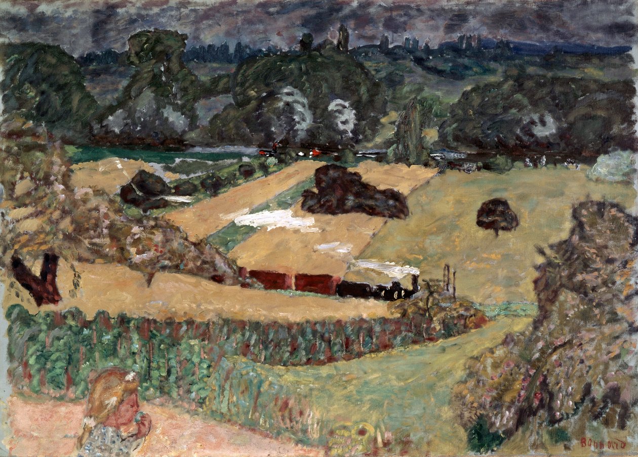 Táj tehervonattal, 1909. alkotó: Pierre Bonnard