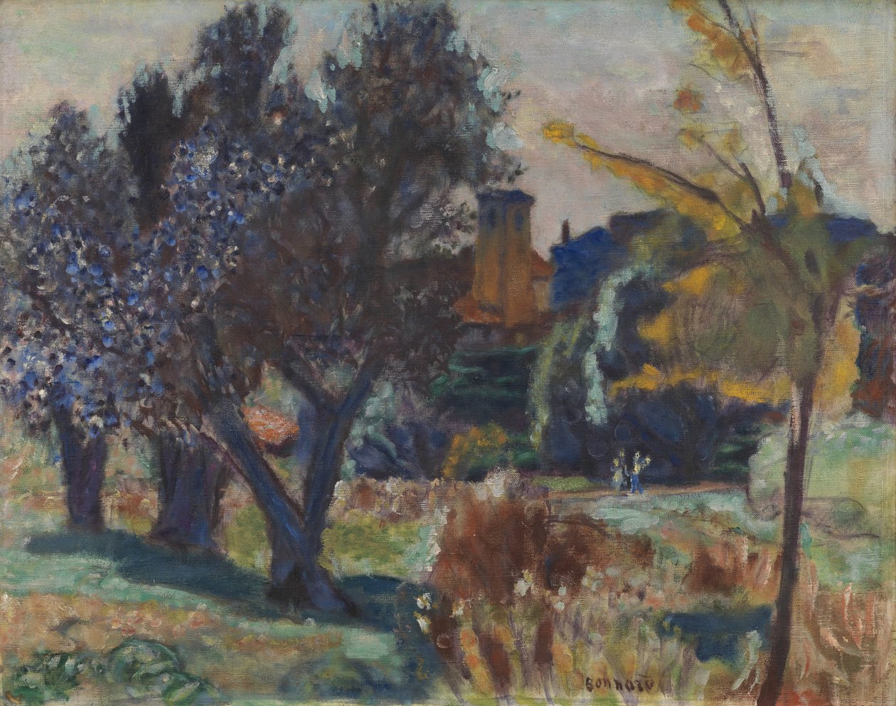Táj olajfákkal és kápolnával, 1924 körül (olaj, vászon) alkotó: Pierre Bonnard