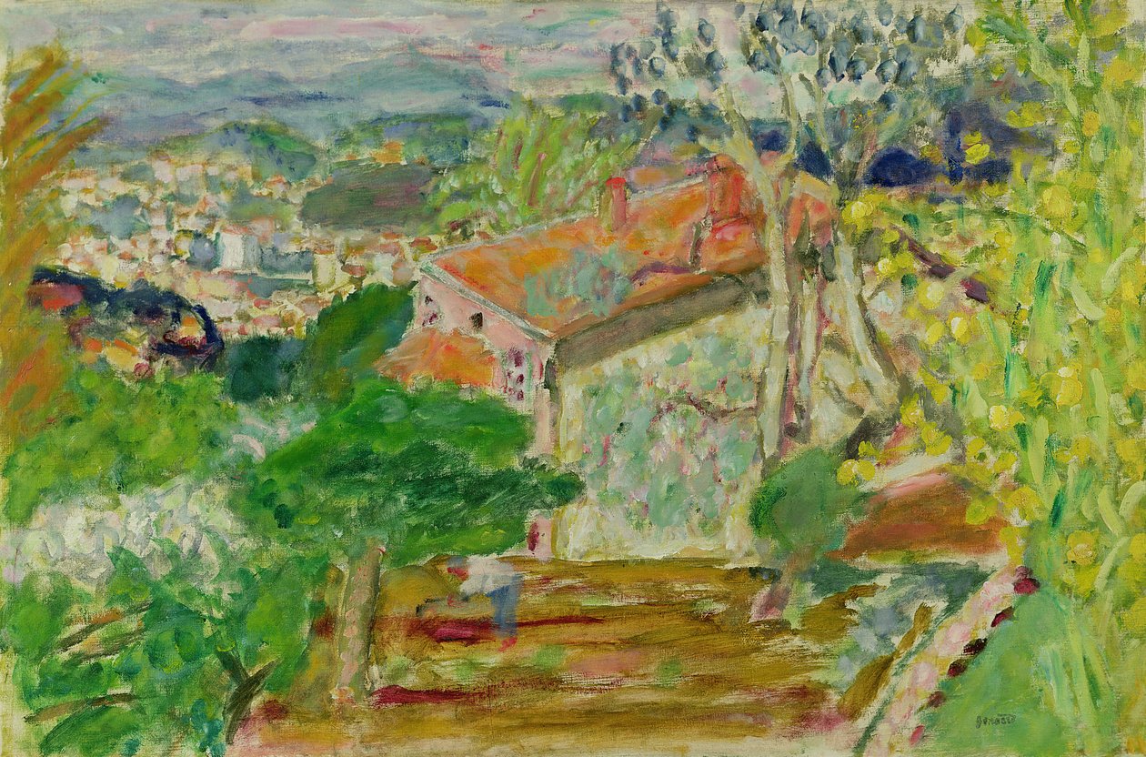 Táj vörös házzal, 1942 körül alkotó: Pierre Bonnard