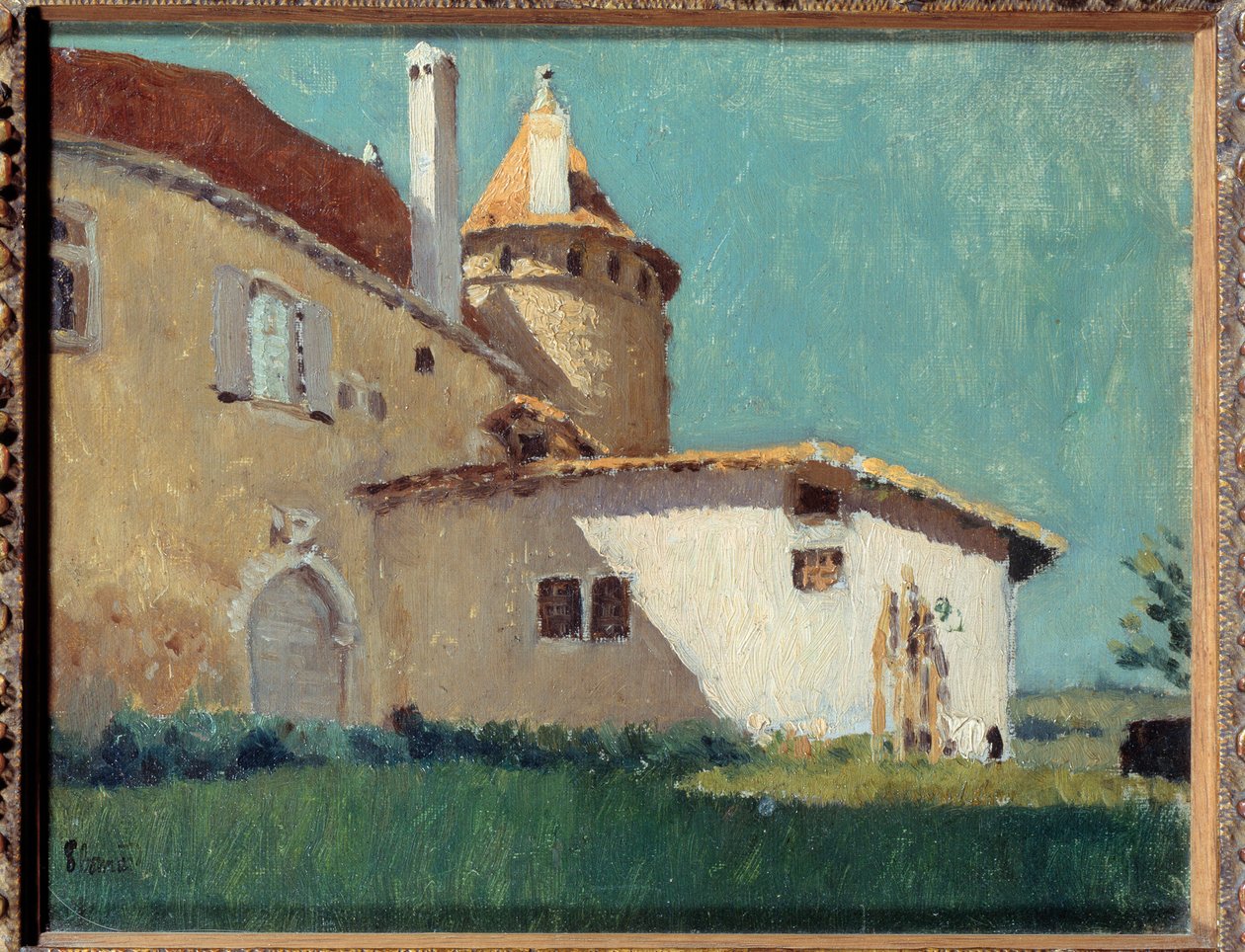 Pierre Bonnard (1867-1947) A Chateau de Virieu vagy Maison à la Tourelle festménye 1888 V. 0,19x0,29 m Magángyűjtemény alkotó: Pierre Bonnard