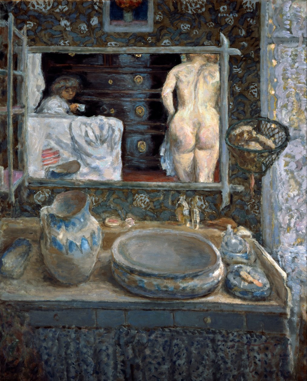 Tükör egy mosdóállvány felett, 1908. alkotó: Pierre Bonnard