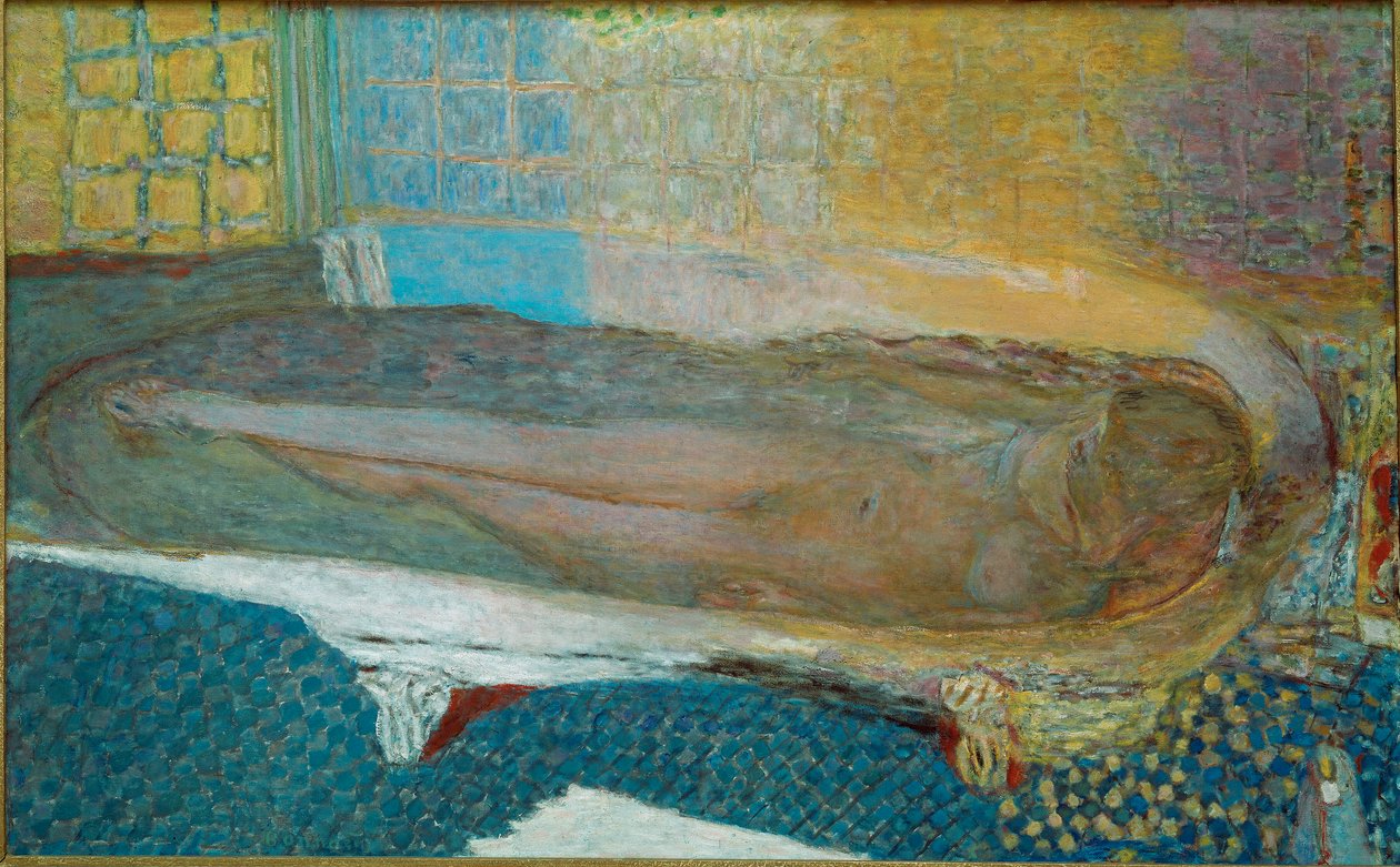 Meztelenül a fürdőben Meztelen nő a fürdőkádban. Pierre Bonnard festménye alkotó: Pierre Bonnard
