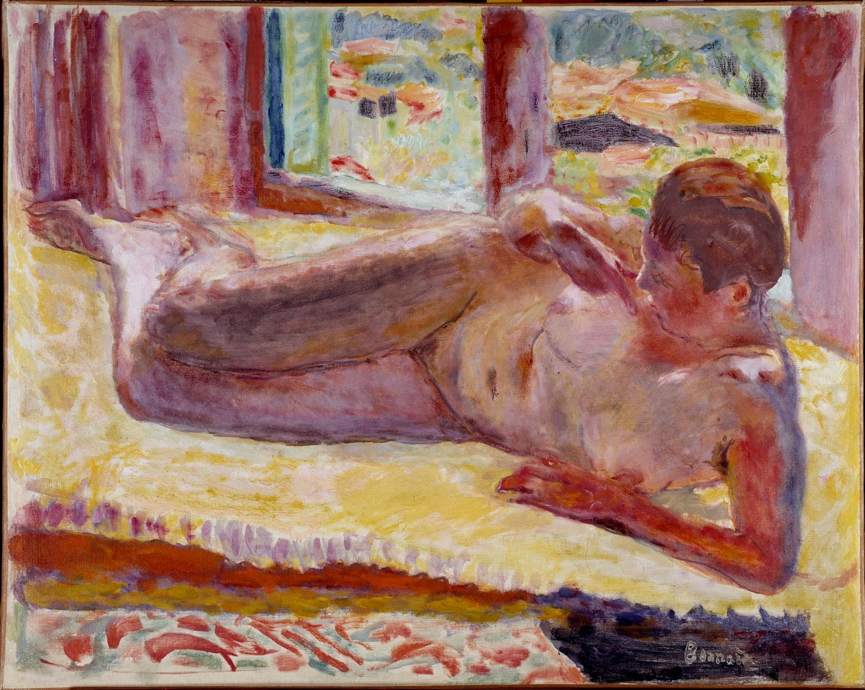 Meztelen réteg Pierre Bonnard festménye (1867-1947) 20. századi magángyűjtemény alkotó: Pierre Bonnard