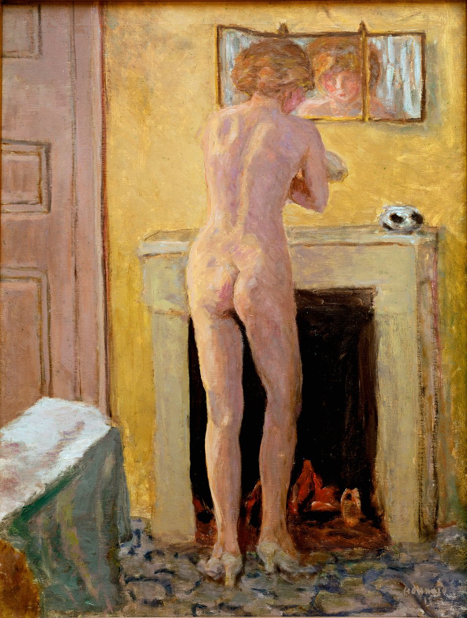 Meztelenül áll a vécéjénél Pierre Bonnard festménye (1867-1947) 1919 Saint Tropez, Musee de l