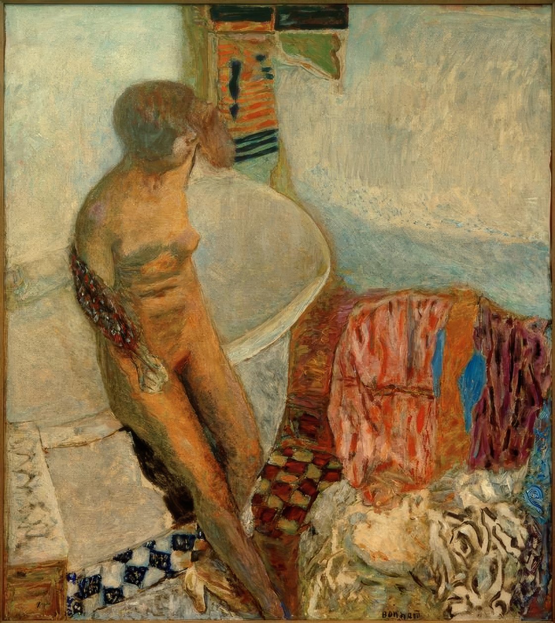Meztelenül a fürdőkádban (A fürdőből) alkotó: Pierre Bonnard