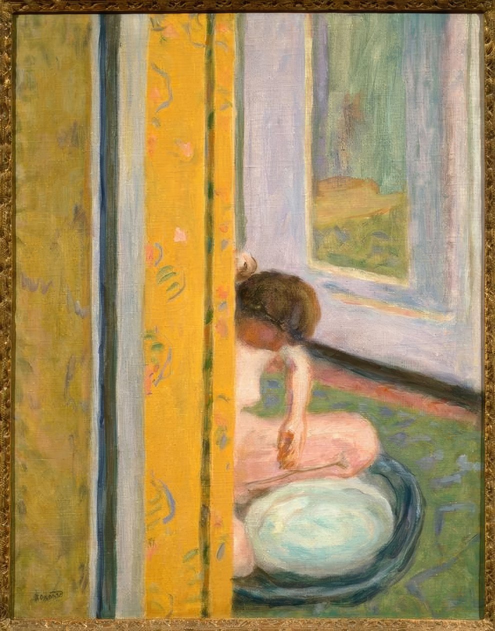 Akt a sárga függönnyel alkotó: Pierre Bonnard